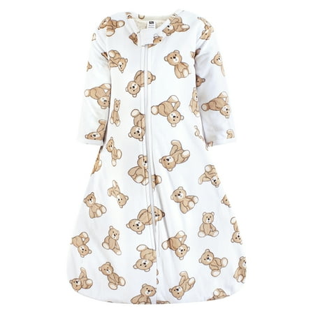 Hudson Baby Boys Long Sleeve Plush Faux Fur Sleeping Bag, Wearable Blanket, Teddy Bears, 12-18 Months