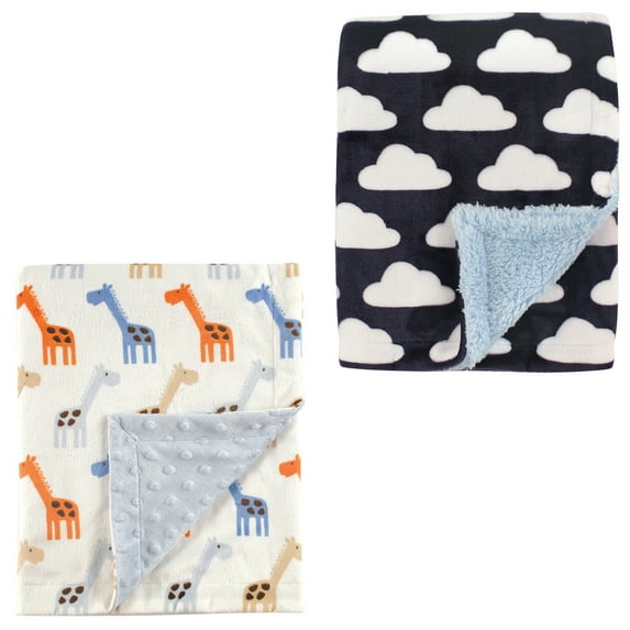 Hudson Baby Boys' Plush Blanket, 2-Pack, Choose Your Color
