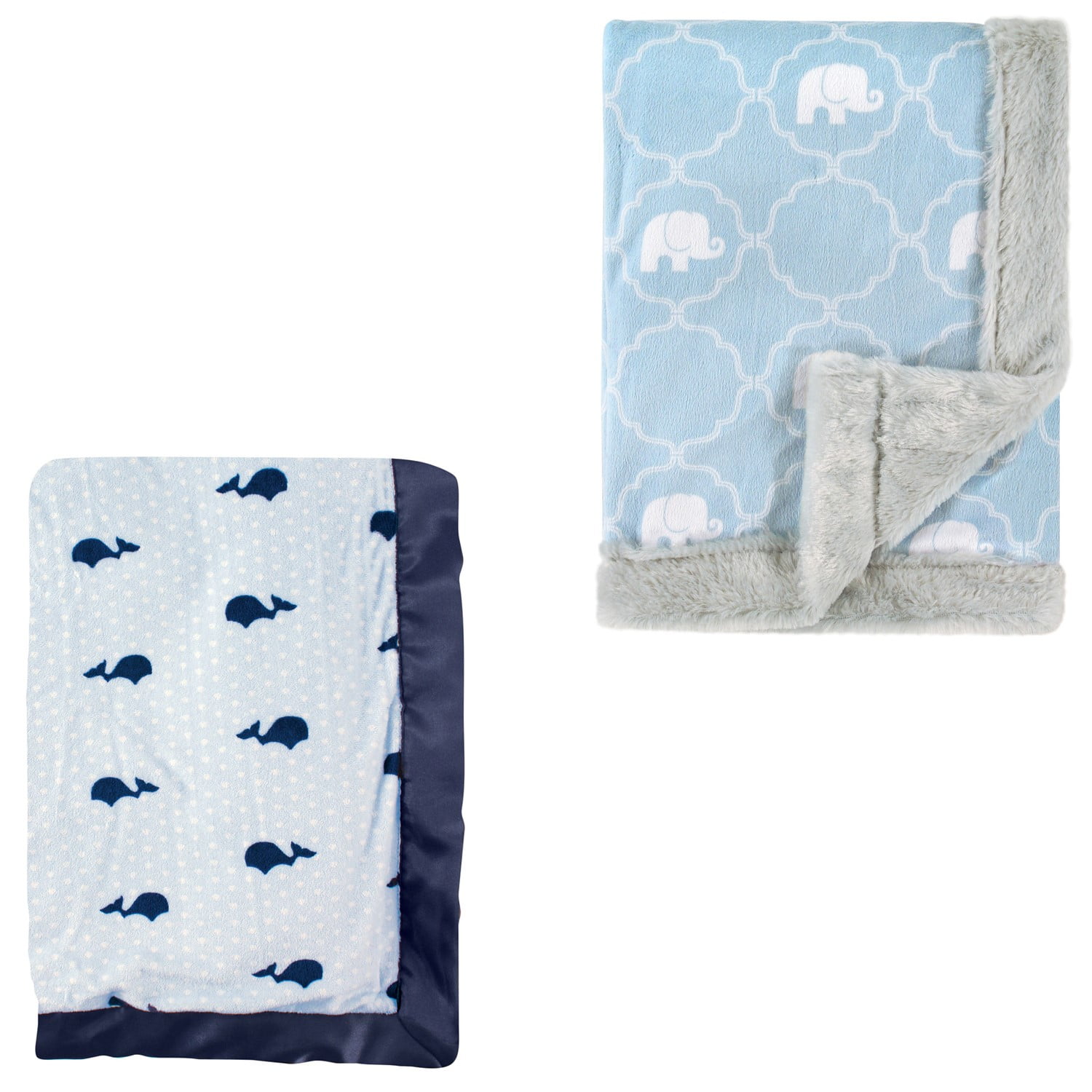 Hudson Baby Boys' Plush Blanket, 2Pack, Choose Your Color