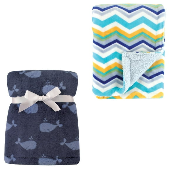 Hudson Baby Boys Plush Polyester Blankets (2 Count)