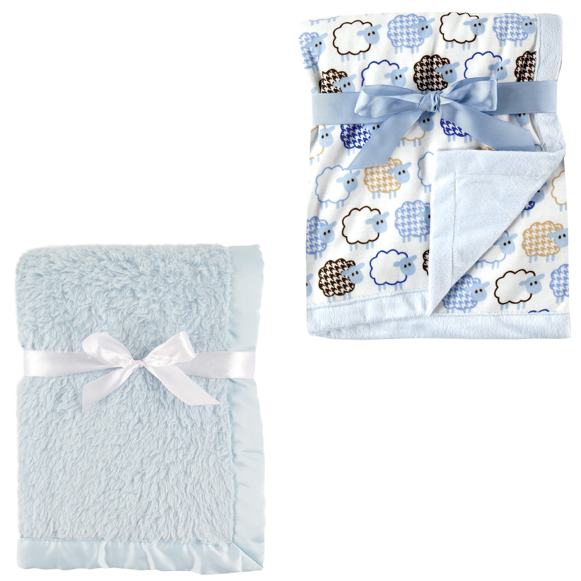 Hudson Baby Boys' Plush Blanket, 2Pack, Choose Your Color