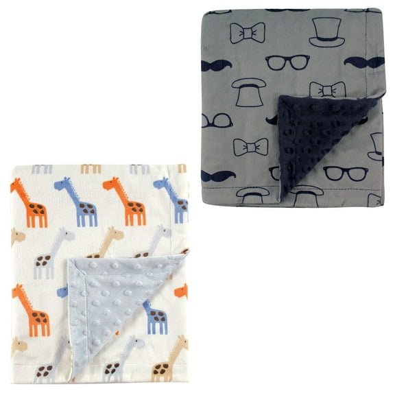 Hudson Baby Boys' Plush Blanket, 2-Pack, Choose Your Color