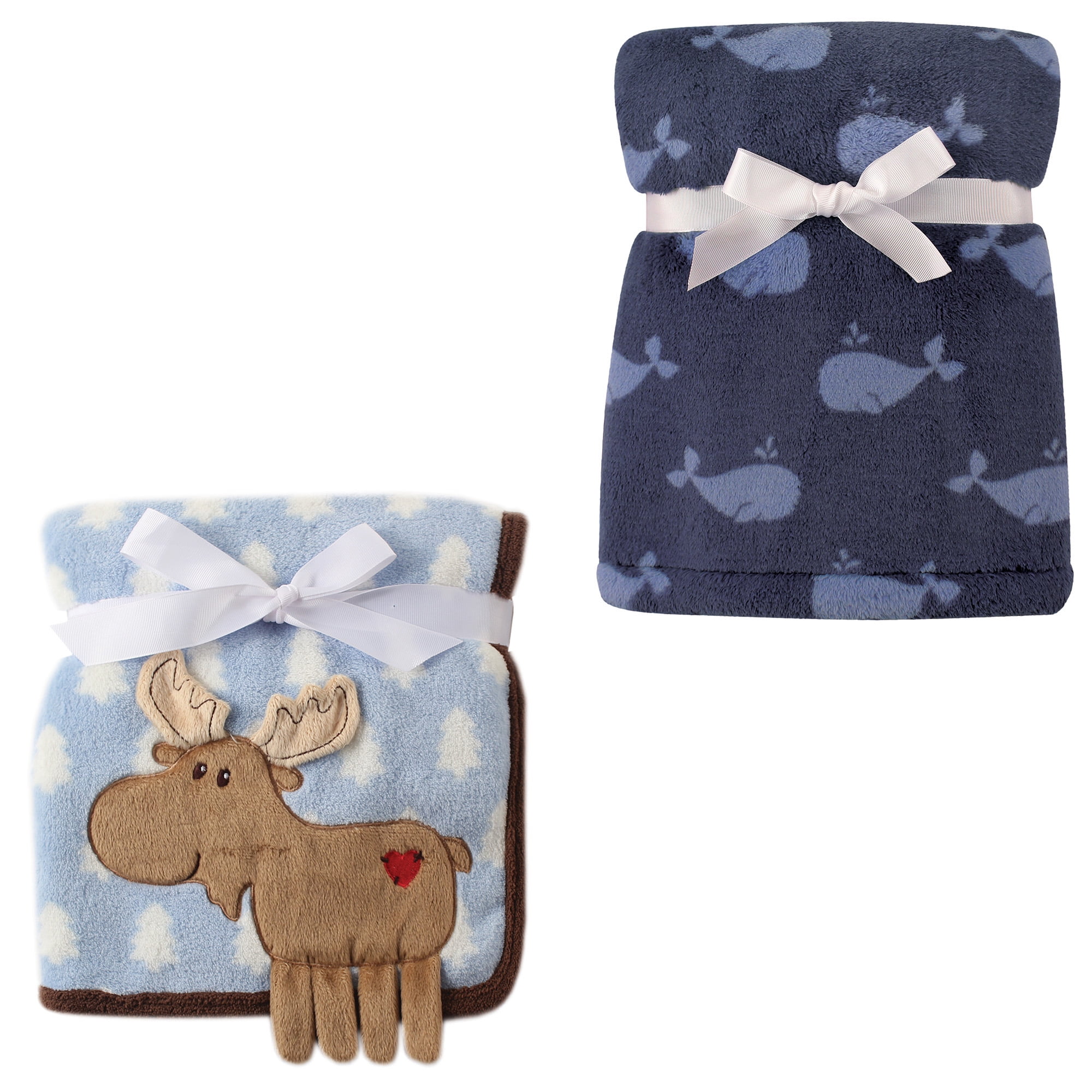 Hudson Baby Boys' Plush Blanket, 2Pack, Choose Your Color
