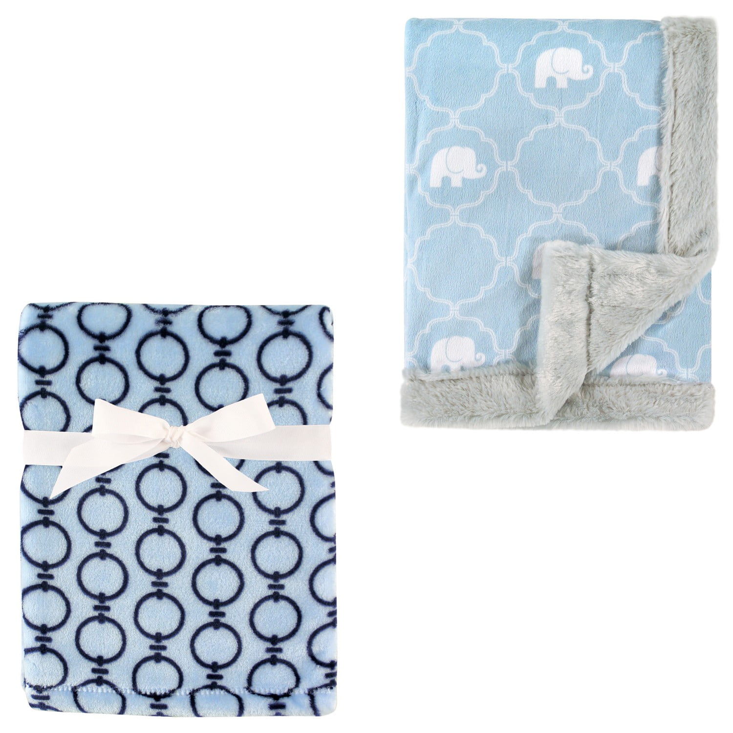 Hudson Baby Boys' Plush Blanket, 2Pack, Choose Your Color