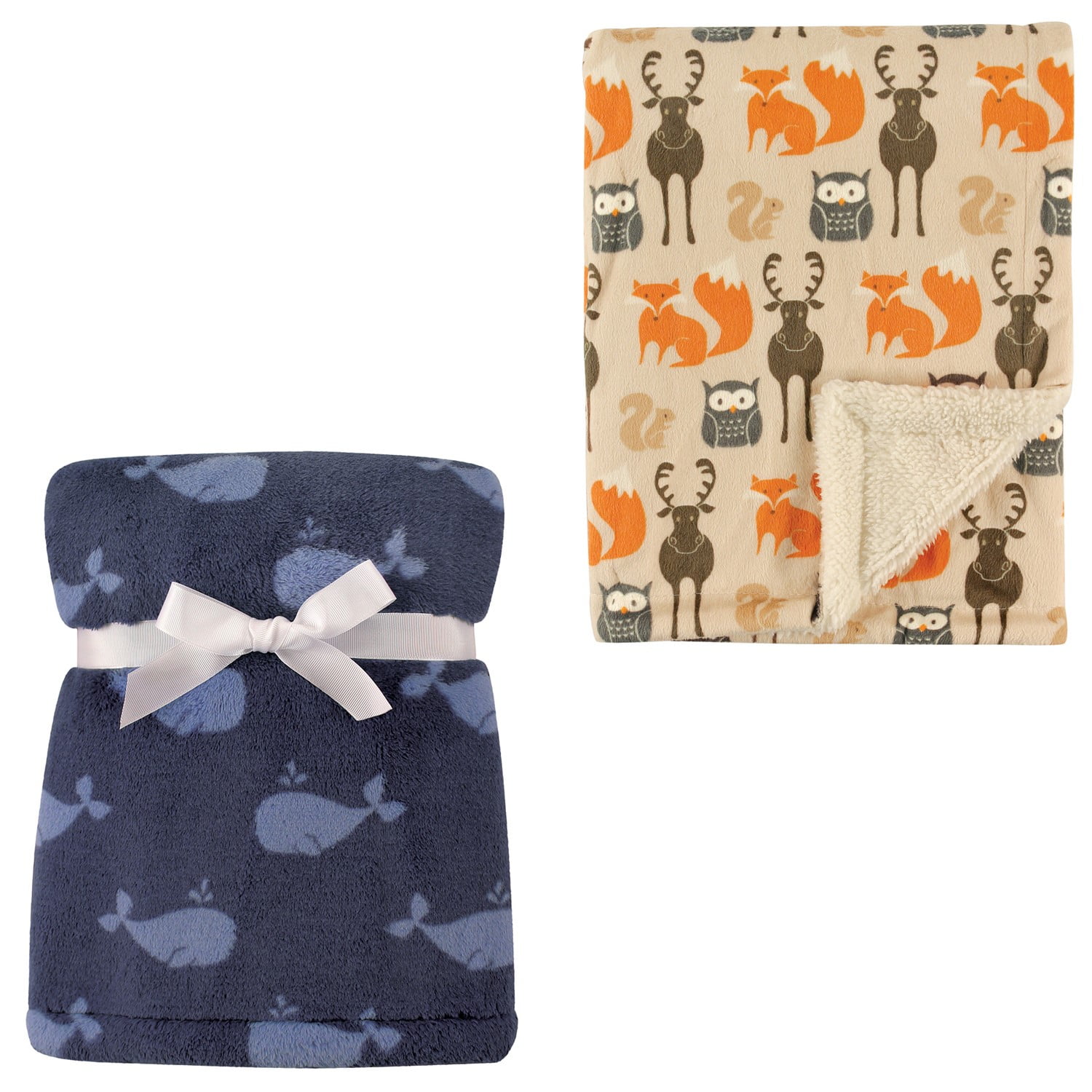 Hudson Baby Boys' Plush Blanket, 2Pack, Choose Your Color