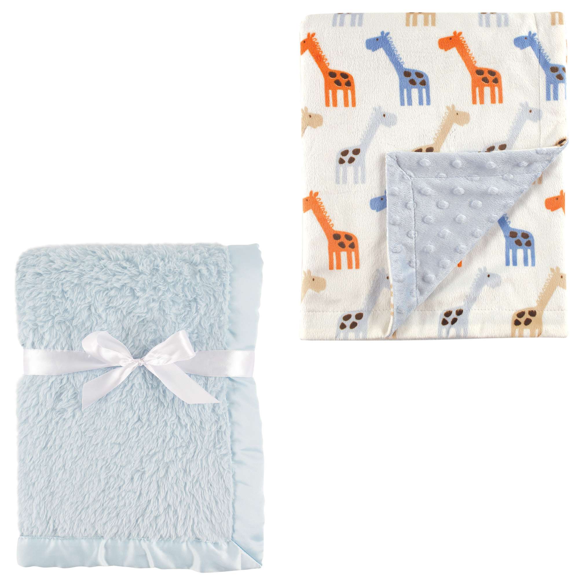 Hudson Baby Boys' Plush Blanket, 2Pack, Choose Your Color