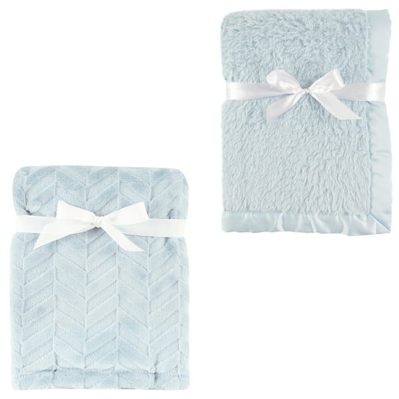 Hudson Baby Boys' Plush Blanket, 2-Pack, Choose Your Color