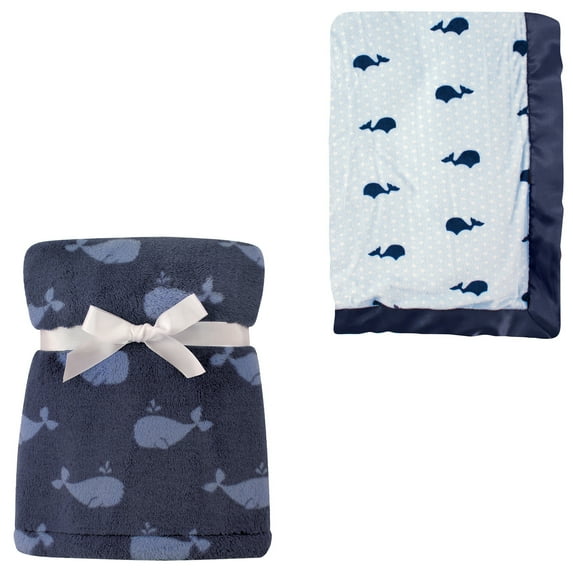 Hudson Baby Boys' Plush Blanket, 2-Pack, Choose Your Color