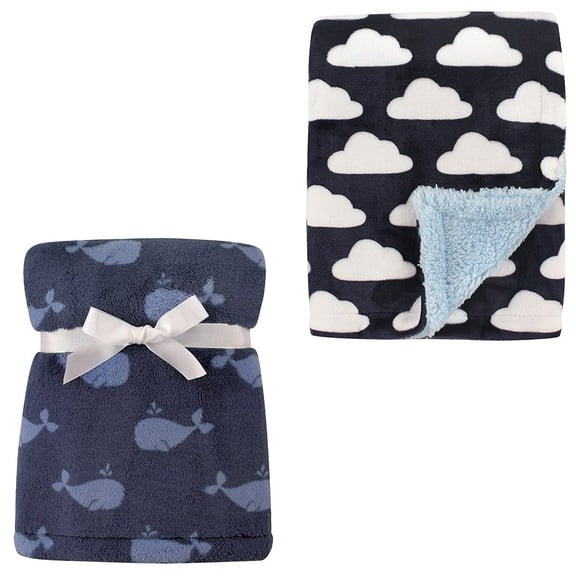 Hudson Baby Boys' Plush Blanket, 2-Pack, Choose Your Color