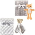 thumbnail image 1 of Hudson Baby Boys' Plush Blanket (2-Pack) with Plush Toy and Security Blanket, Choose Your Color, 1 of 1
