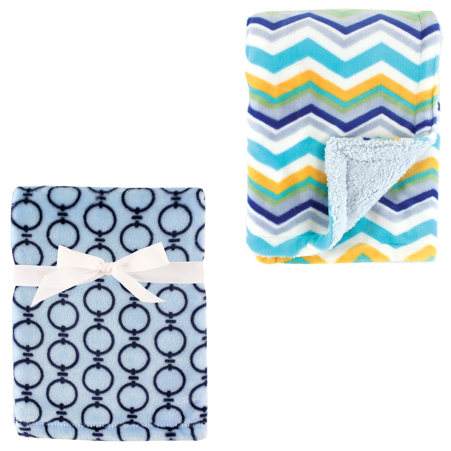 Hudson Baby Boys' Plush Blanket 2-pack (