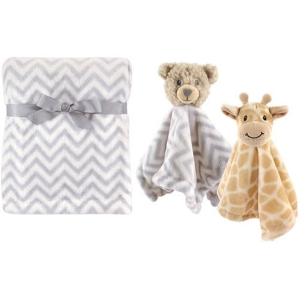 Hudson Baby Boys' Plush Blanket with Security Blankets, 2-Pack, Choose Your Color