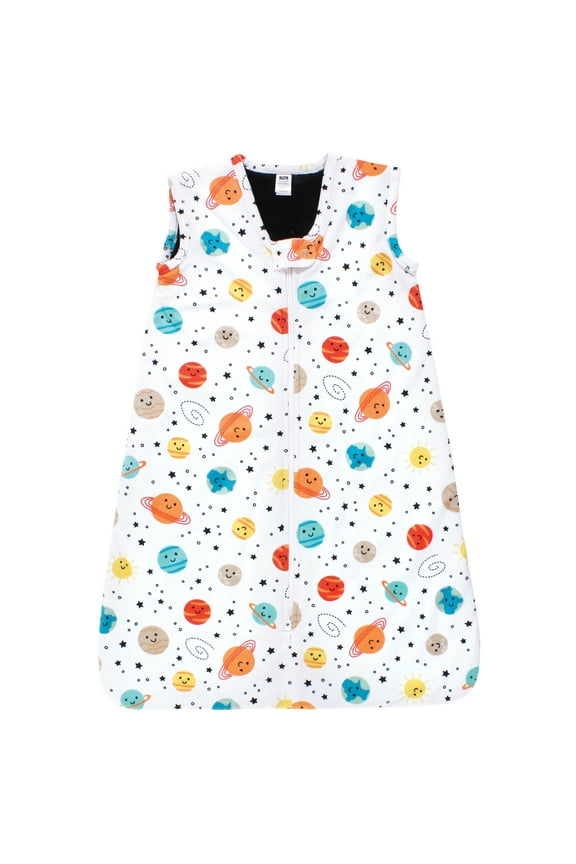 Boys Plush Faux Fur Sleeping Bag, Wearable Blanket, Happy Planets, 6-12 Months