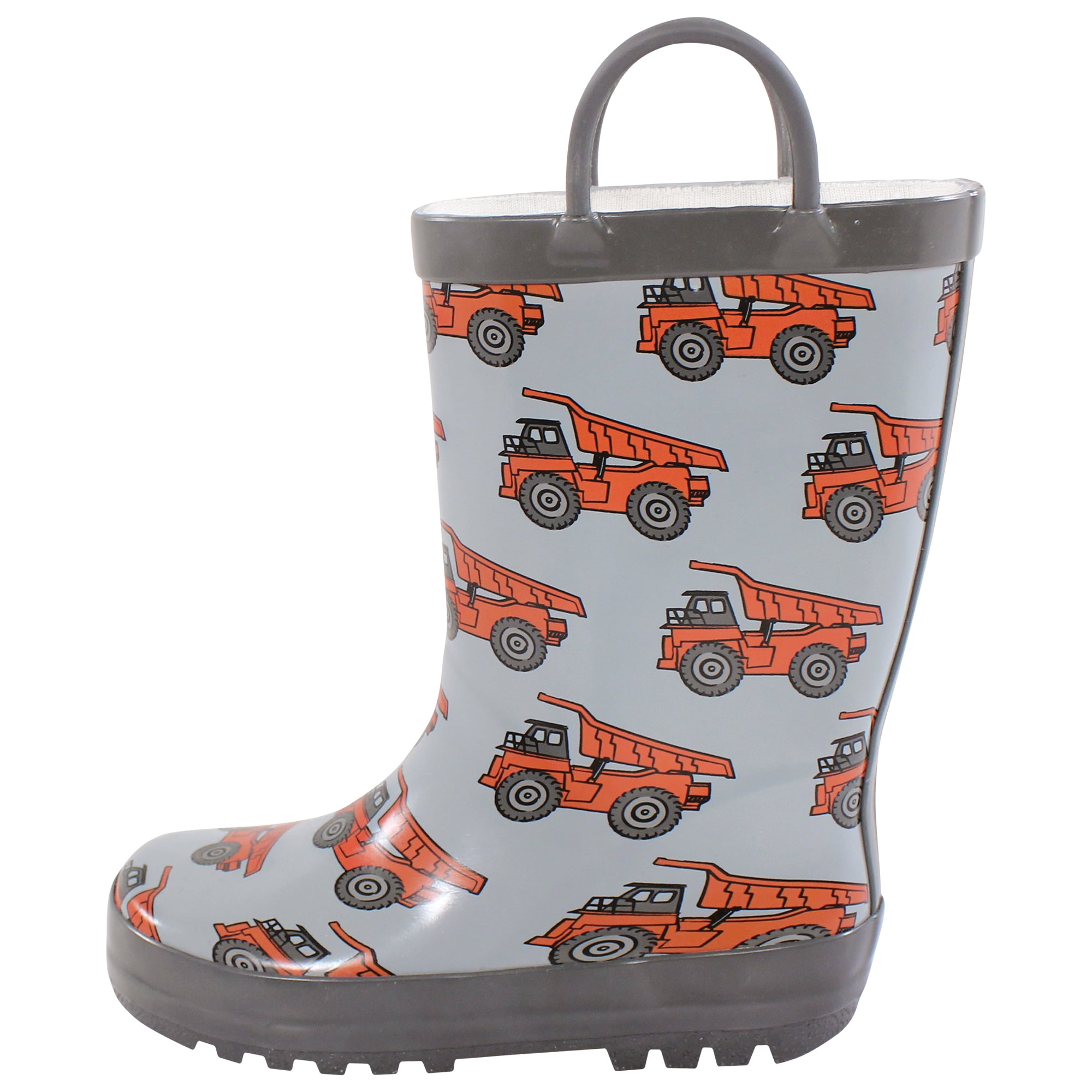 Hudson Baby Boys Rain Boots, Dump Truck, 5 Toddler