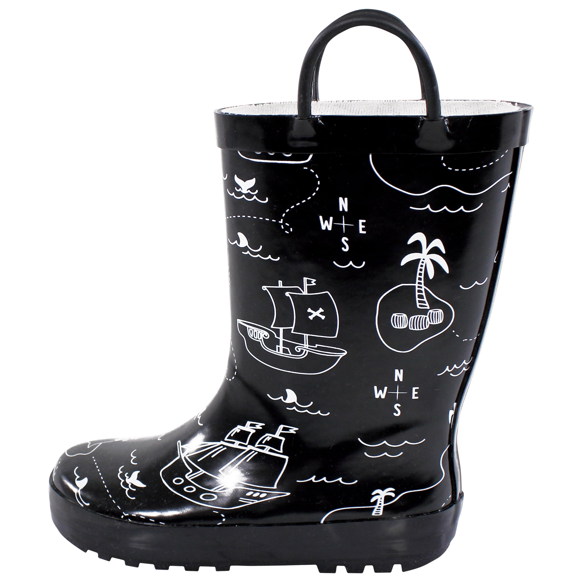 Hudson Baby Boys Rain Boots, Fun Pirate, 5 Toddler