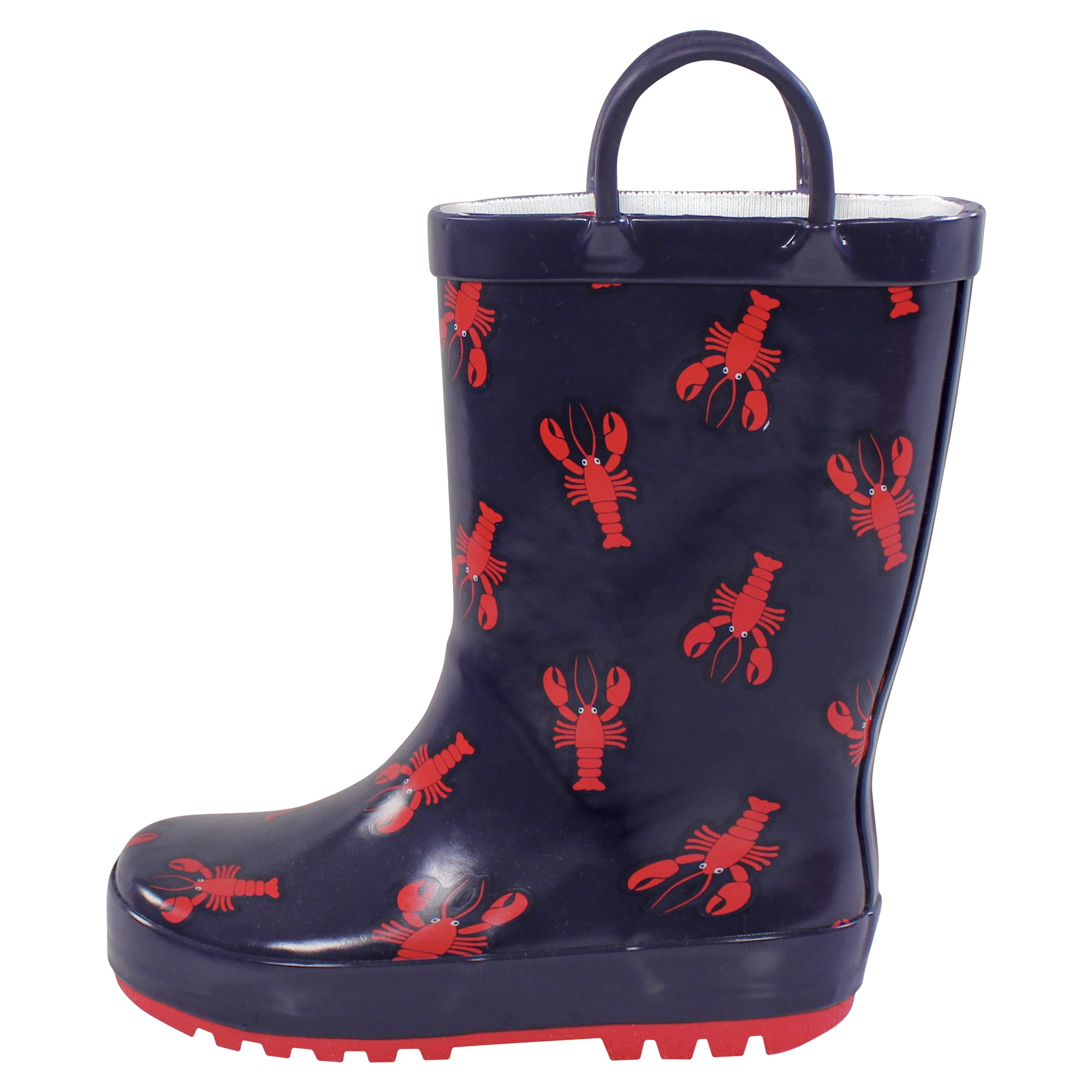 Hudson Baby Boys Rain Boots, Lobsters, 5 Toddler