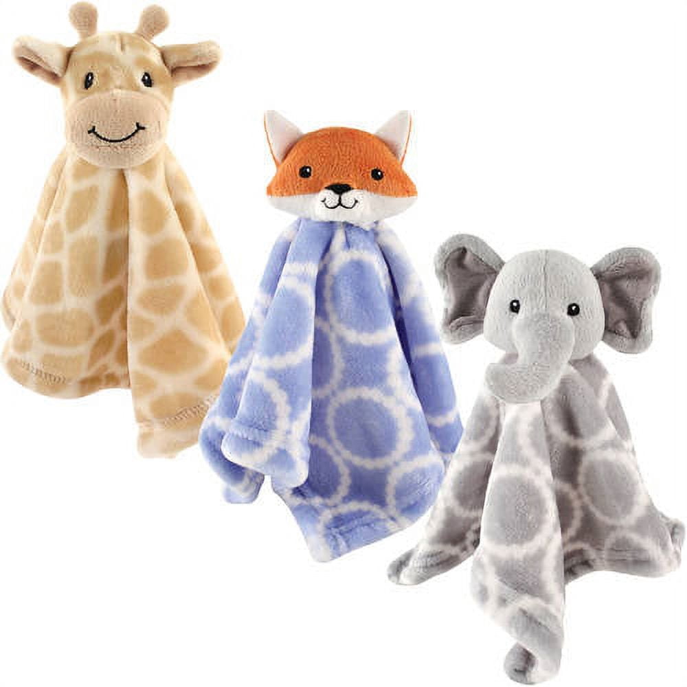 Hudson Baby Boys' Security Blanket, 3-Pack, Choose Your Color