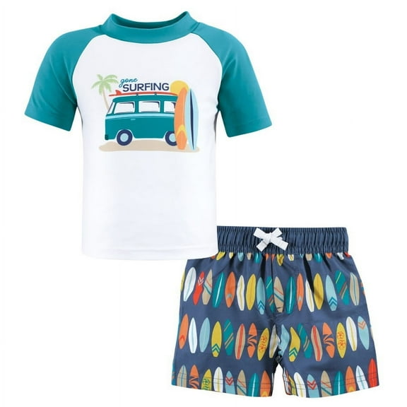 Hudson Baby Boys Swim Rashguard Set, Gone Surfing, 12-18 Months