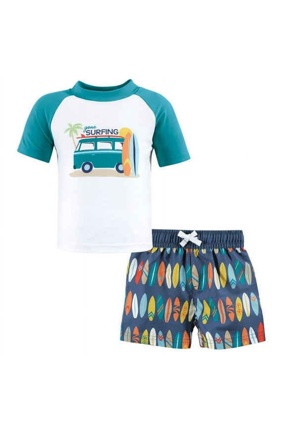 Boys Swim Rashguard Set, Gone Surfing, 4T