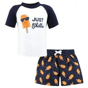 Hudson Baby Boys Swim Rashguard Set, Just Chillin, 3-6 Months