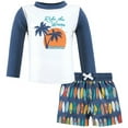 thumbnail image 1 of Hudson Baby Boys Swim Rashguard Set, Ride The Waves, 5T, 1 of 4