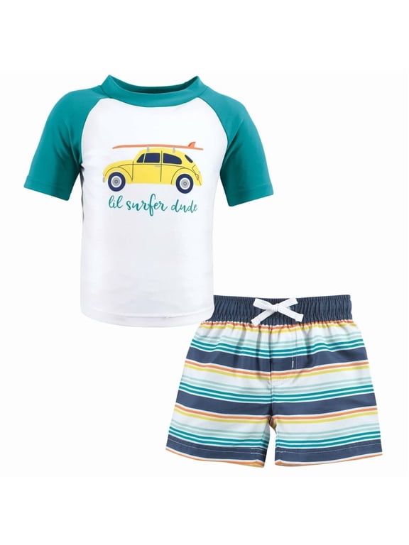 Boys Swim Rashguard Set, Surfer Dude, 5T