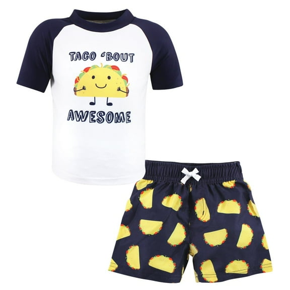Hudson Baby Boys Swim Rashguard Set, Taco, 3-6 Months