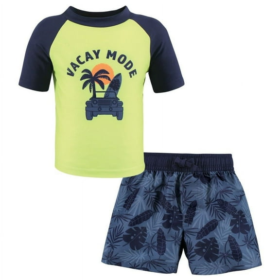 Hudson Baby Boys Swim Rashguard Set, Vacay Mode, 6-9 Months