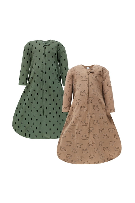 Boys Thermal Long Sleeve Sleeping Bag 2pk, Bear Tree, 6-12 Months