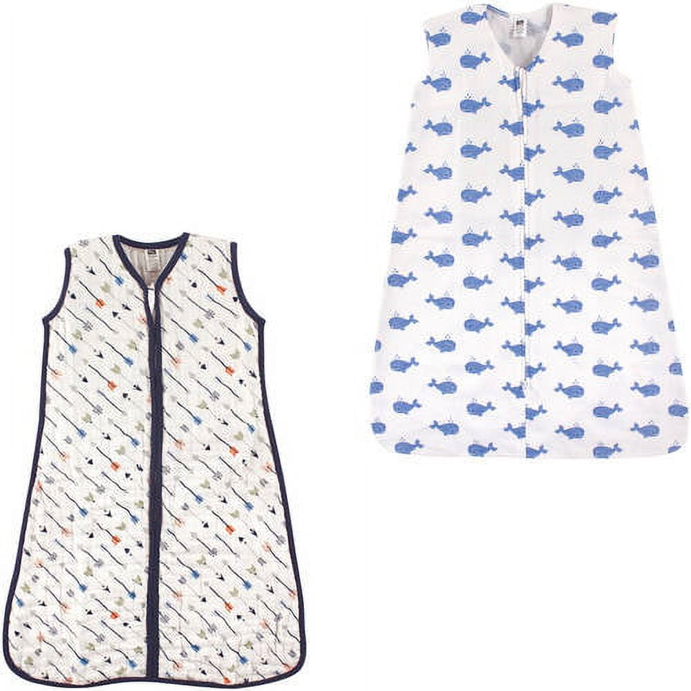 Hudson Baby Boys' Wearable Muslin and Jersey Cotton Sleeping Bag, 2-Pack, Choose Your Color and Size