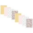 thumbnail image 1 of Hudson Baby Boys and Girls Cotton Poly Flannel Burp Cloths 8-Pack, Pink Yellow Pretty Floral, One Size, 1 of 6