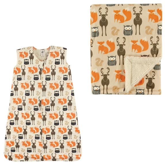 Hudson Baby Boys' and Girls' Plush Blanket and Wearable Jersey Cotton Sleeping Bag, Choose Your Color and Size