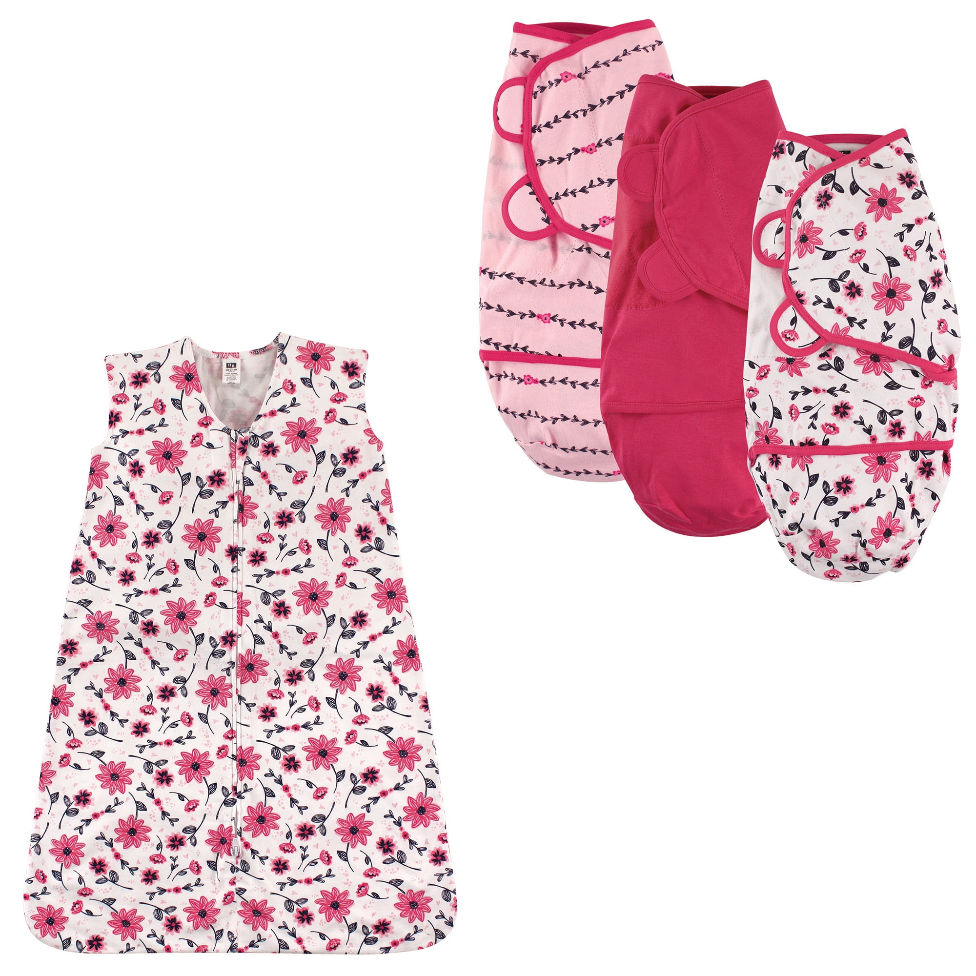 Hudson Baby Boys' and Girls' Wearable Sleeping Bag & Swaddle Wrap 3-Pack, Jersey Cotton (Choose Your Color)