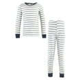 thumbnail image 1 of Hudson Baby Child Cotton Pajama Set, Gray Stripe Navy, 8 Years, 1 of 4
