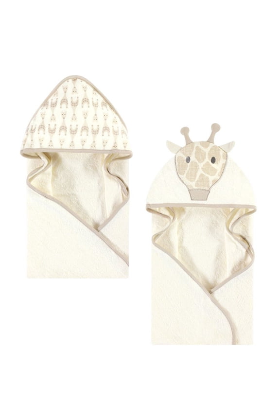 Cotton Animal Face Hooded Towel, Modern Giraffe 2-Piece, One Size