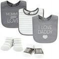 thumbnail image 1 of Hudson Baby Cotton Bib and Sock Set, I Love Grey, One Size, 1 of 5