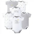 thumbnail image 1 of Hudson Baby Cotton Bodysuits 6pk, Star And Moon, 12-18 Months, 1 of 7