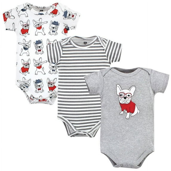 Hudson Baby Cotton Bodysuits, Boy Whimsical Dog, 12-18 Months