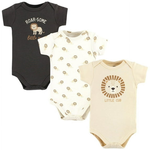 Hudson Baby Cotton Bodysuits, Brave Lion, Preemie