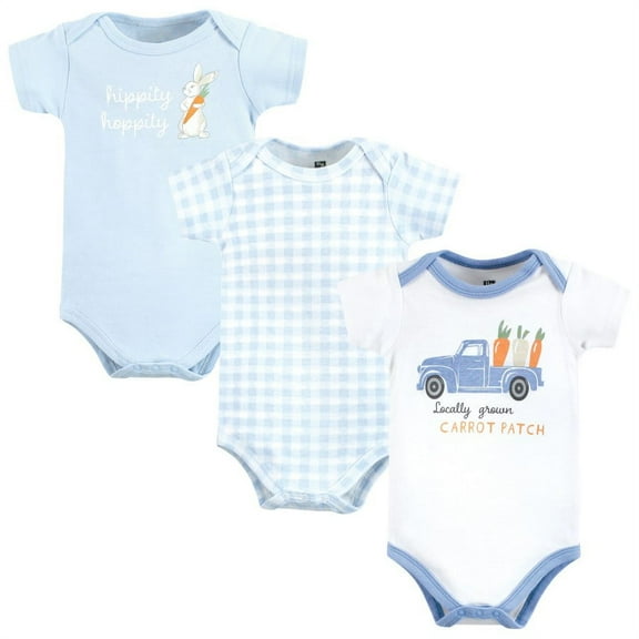 Hudson Baby Cotton Bodysuits, Carrot Patch Truck, 3-6 Months