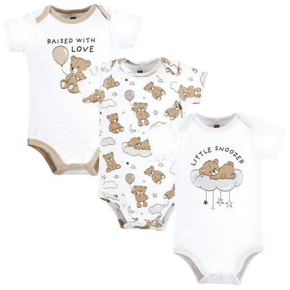 Hudson Baby Cotton Bodysuits, Dreamy Teddy, 12-18 Months
