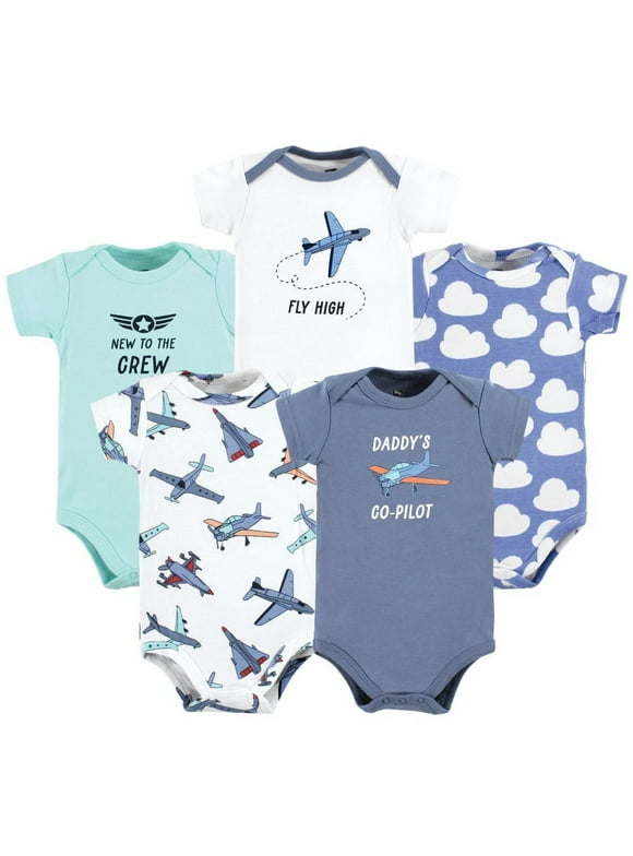 Hudson Baby Cotton Bodysuits, Fly High, 12-18 Months
