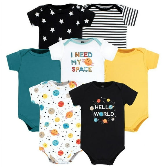 Hudson Baby Cotton Bodysuits, Happy Planets, 3-6 Months