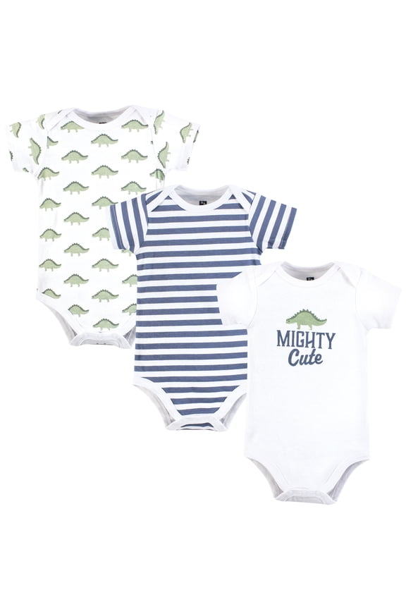Cotton Bodysuits, Mighty Cute Dino, 0-3 Months