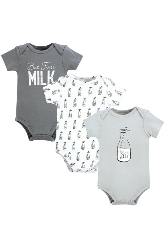 Cotton Bodysuits, Milk Belly Bottle, 0-3 Months