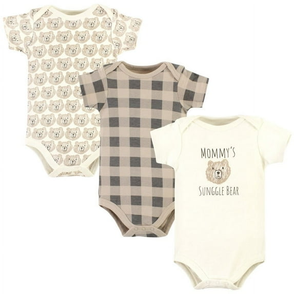 Hudson Baby Cotton Bodysuits, Snuggle Bear, 18-24 Months