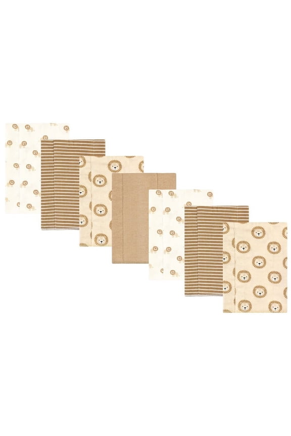 Cotton Flannel Burp Cloths, Brave Lion 7-Pack, One Size