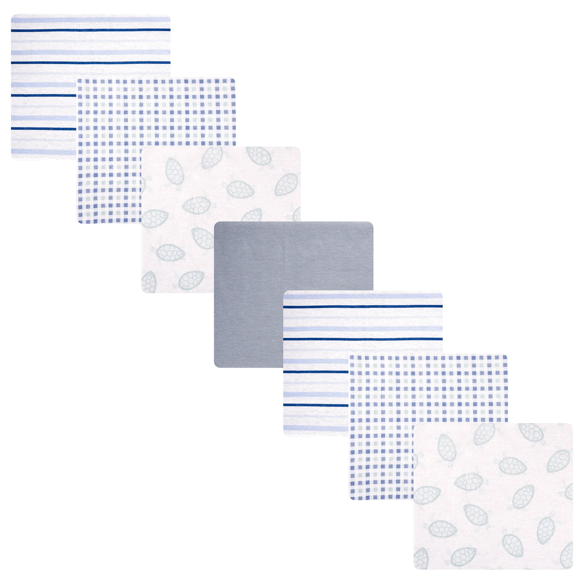 Hudson Baby Cotton Flannel Receiving Blankets 7-Pack Bundle, Little Sea Turtle , One Size