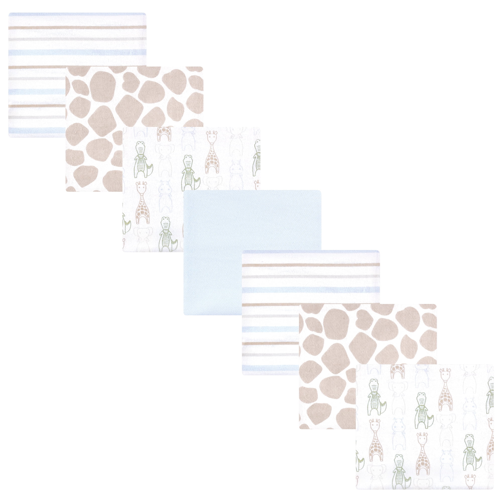 Hudson Baby Cotton Flannel Receiving Blankets 7-Pack Bundle, Modern Safari Friends , One Size