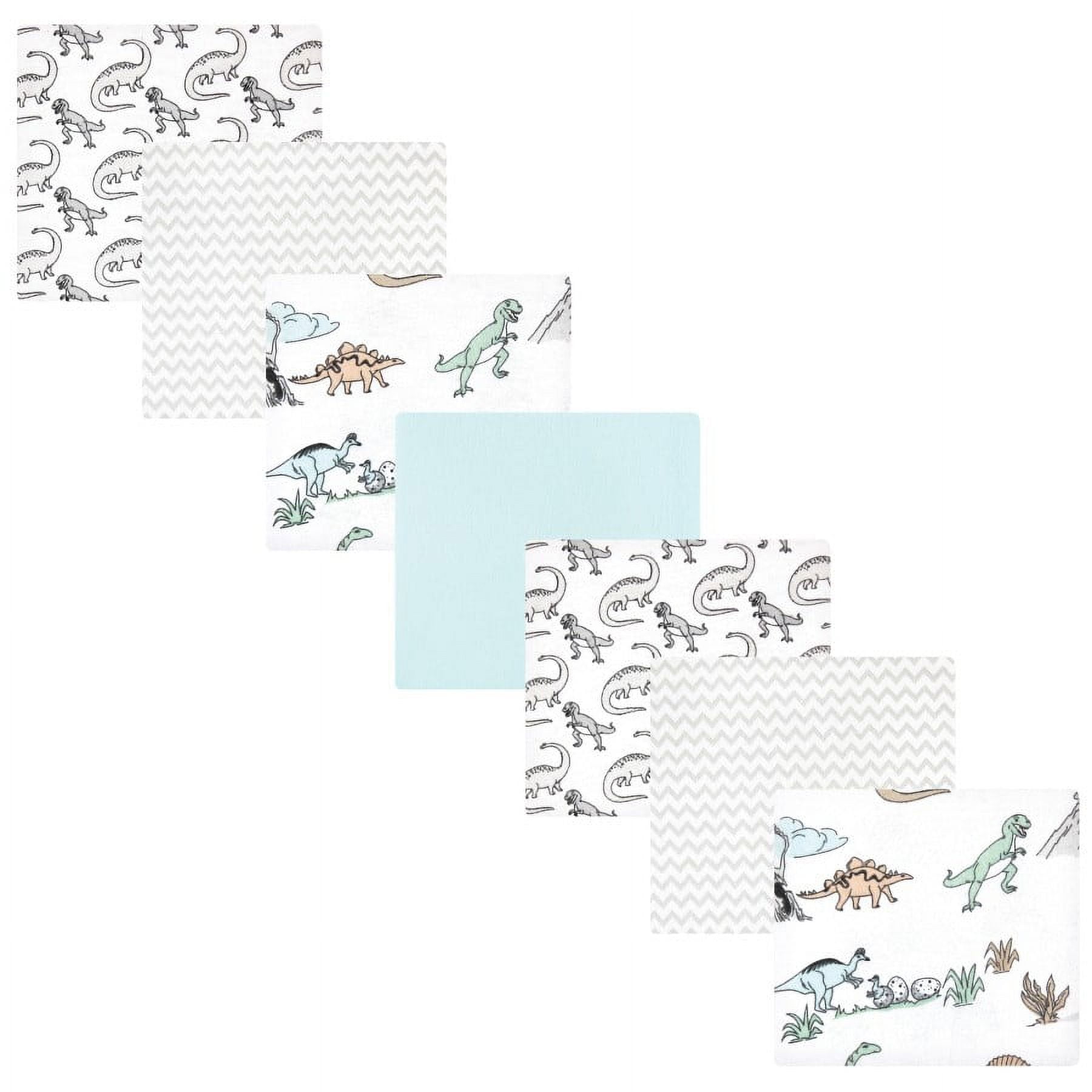 Hudson Baby Cotton Flannel Receiving Blankets Bundle, Neutral Dino World, One Size